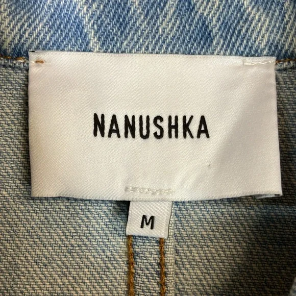 Nanushka Denim Mora Wash 80’s Style Belted Dress Women’s size M - Picture 5 of 14